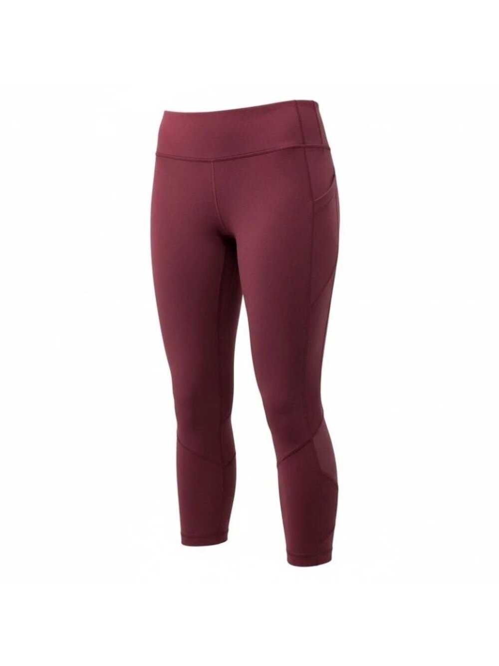 Lululemon Pace Rival Crop 22" Leggings Burgundy Size 12 Back Zip Pocket